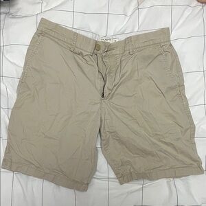 Club Monaco Men's Beige Flat-Front Shorts